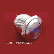 16mm Metal NOKTA LED'li Yaylı Buton IP65 GQ16F-10D